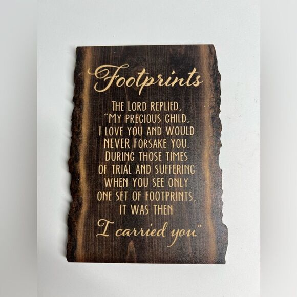 Lot of 2 Bark Edge - Home Story Begins - Wood Look Primitive Sign Country - Picture 6 of 7